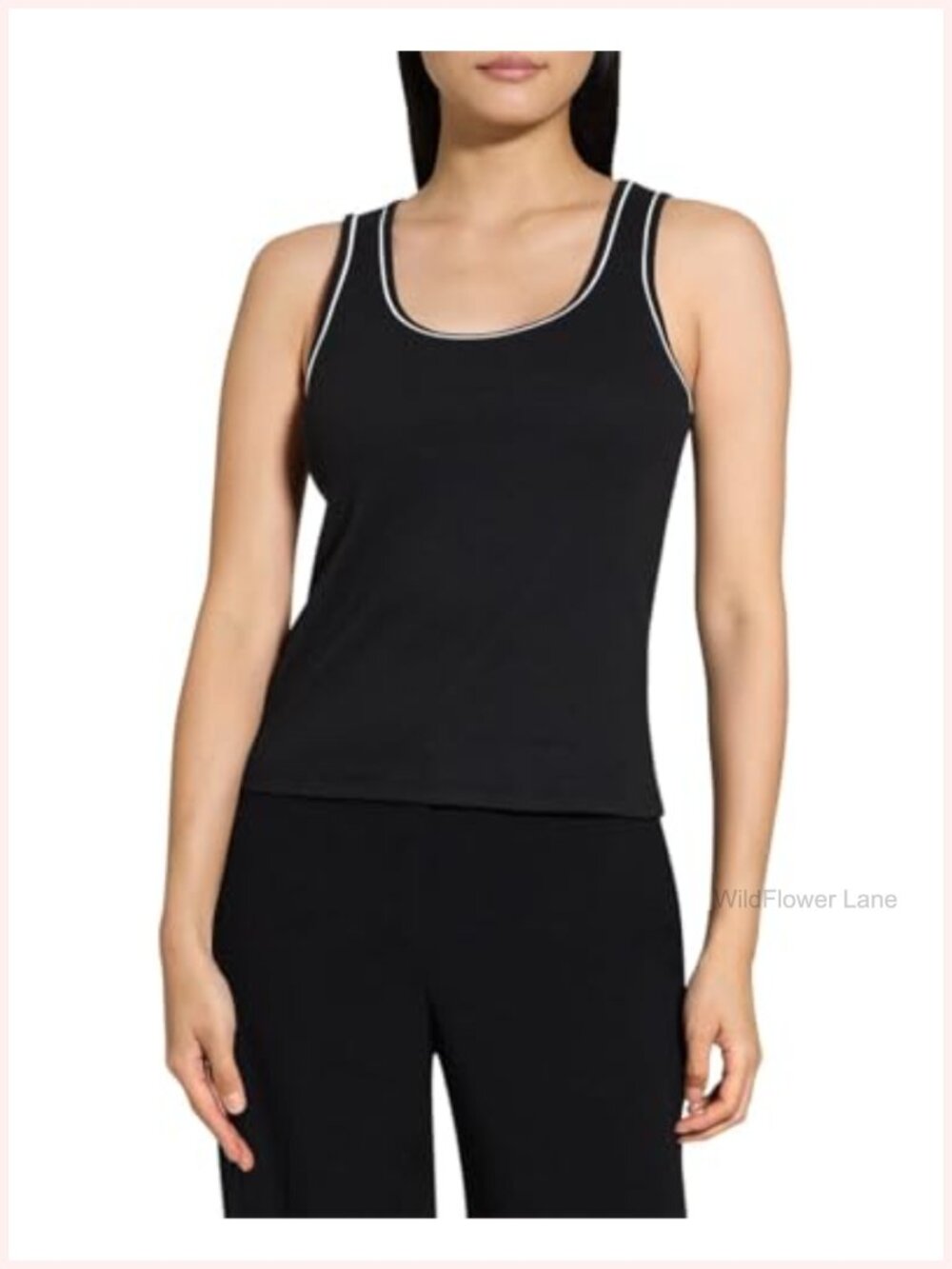 Scoop Neck Tank Top Regular Fit Sleeveless Spring Summer